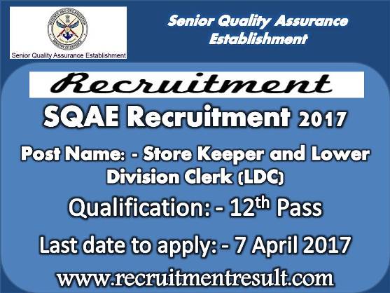 SQAE Recruitment 2017 SQAE Recruitment 2017