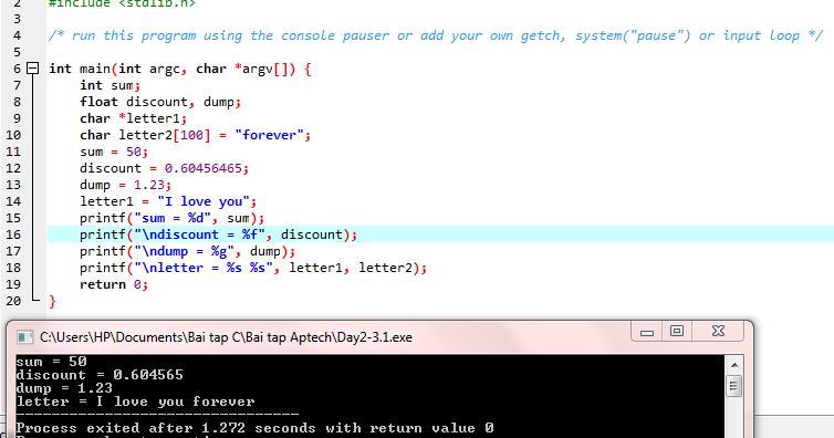 Thiendmh: [LBC] Day 2 - 3: Using dev-C++ to write some program