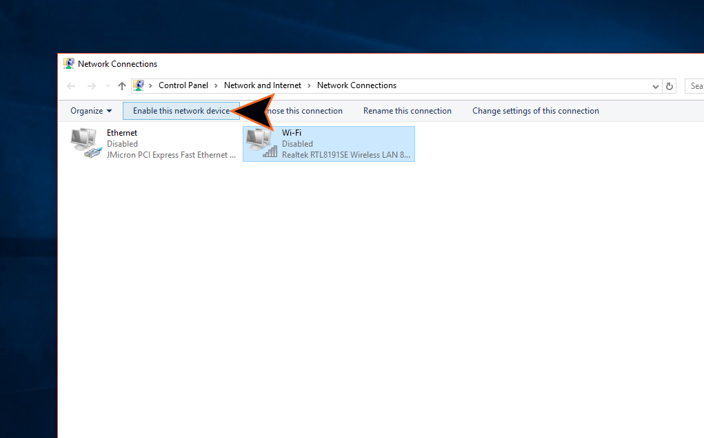 Enable this network device Enable this network device