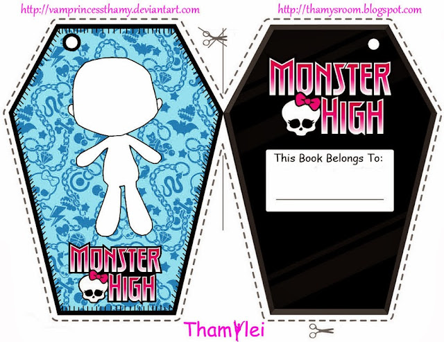 Monster High: marcapáginas para imprimir gratis. 
