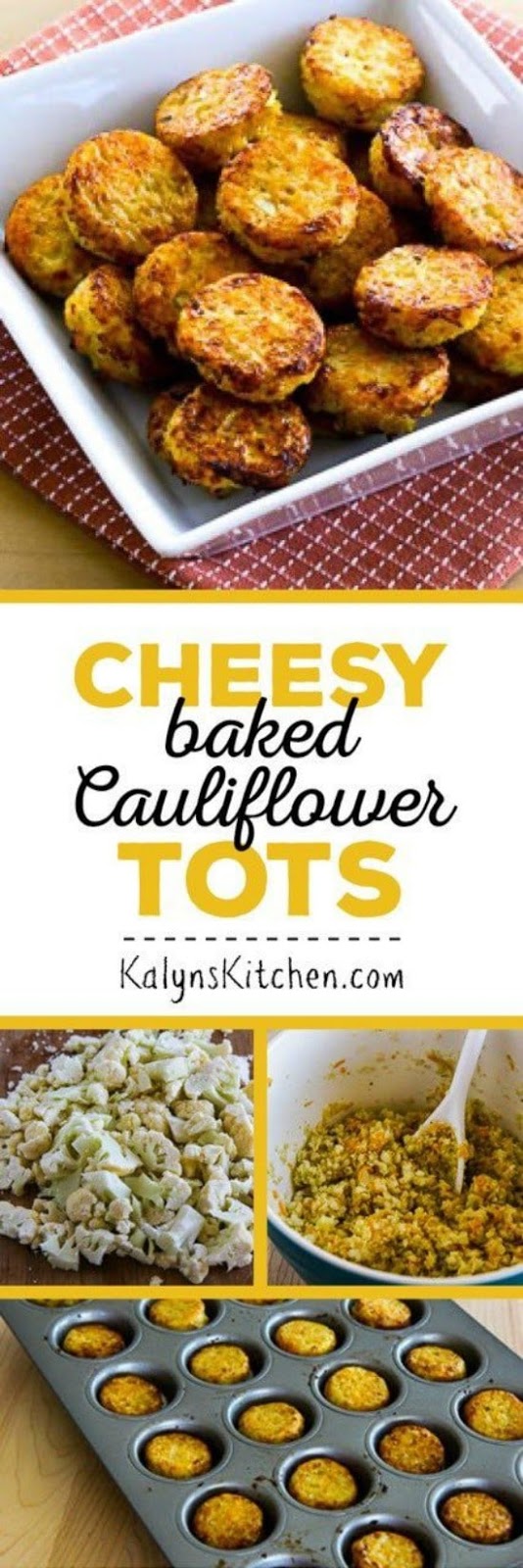 LOW-CARB CHEESY BAKED CAULIFLOWER TOTS (VIDEO)