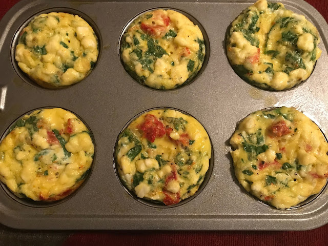 Spinach, Sun-Dried Tomato, and Feta Mini Frittatas