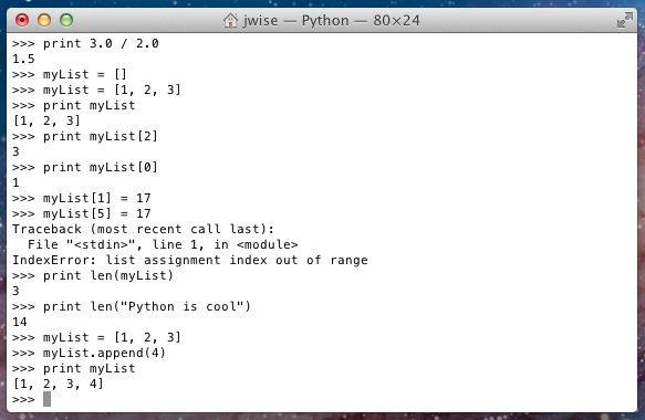 Getting Started with Python: Lesson 4 - Floats and Lists