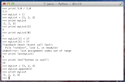 Getting Started with Python: Lesson 4 - Floats and Lists