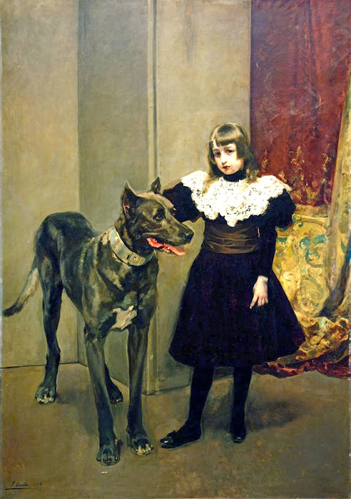 Isabelita y Thor, Joaquín Sorolla Bastida, Retratos de Joaquín Sorolla, Joaquín Sorolla, Pintor español, Retratista español, Pintores Valencianos, Pintor Joaquín Sorolla, Joaquín Sorolla y Bastida