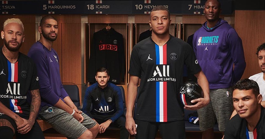 New 18/19 Season Air Jordan PSG Black Champions League Kit Jersey