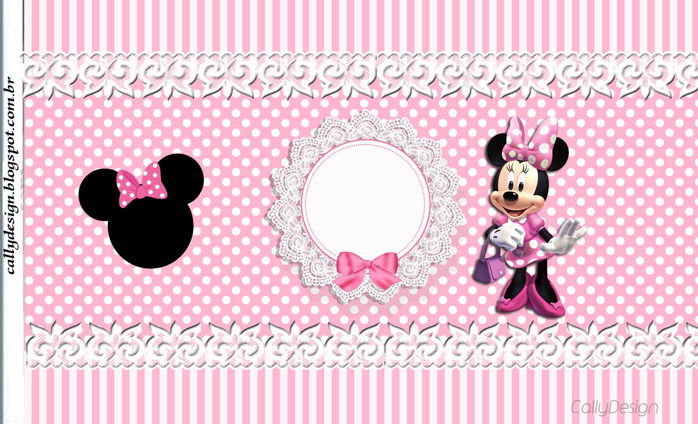 Rótulo Bolinha de Sabão Tema "Minnie Rosa" bolinha de sabão "Minnie Rosa"