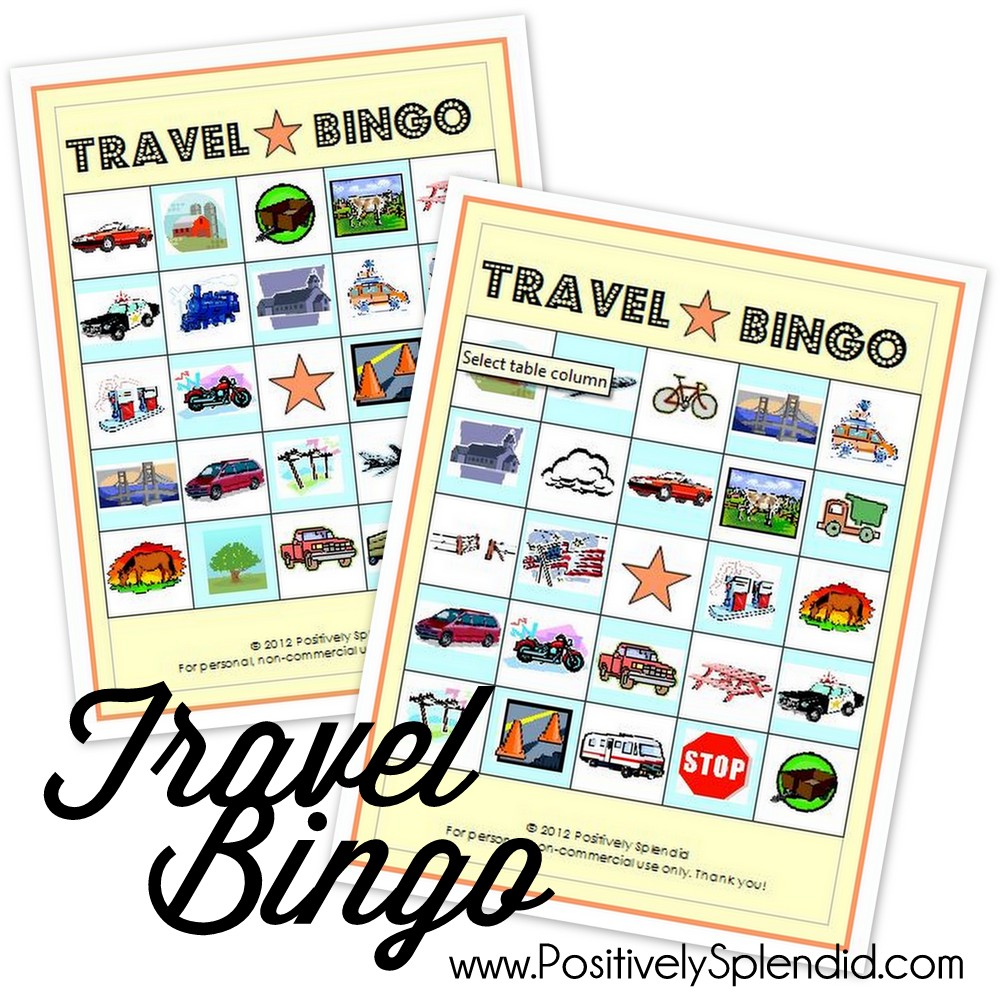 Travel Bingo Game Free Printables Positively Splendid Crafts 