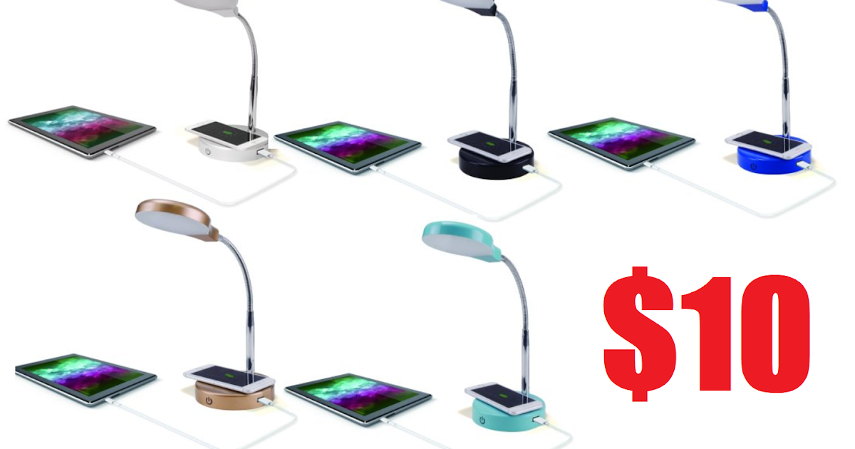 mainstays led desk lamp with qi wireless charging