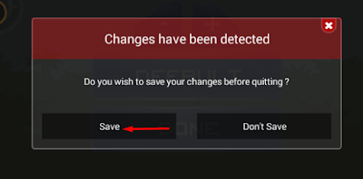 save the settings