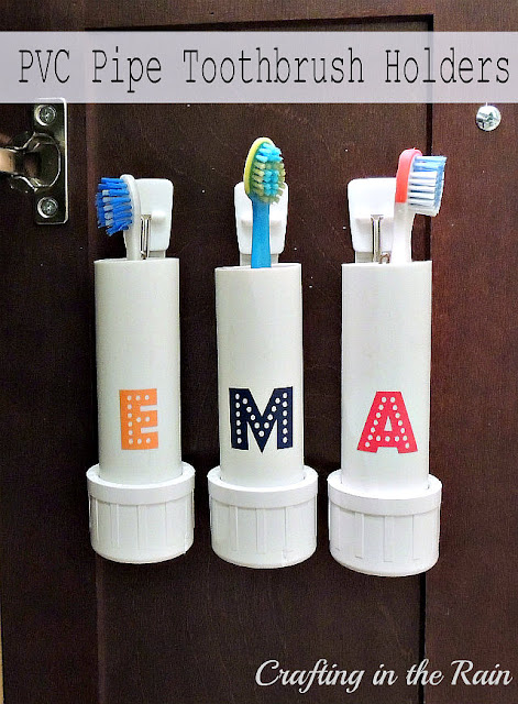 PVC Pipe Toothbrush Holder by Crafting in the Rain