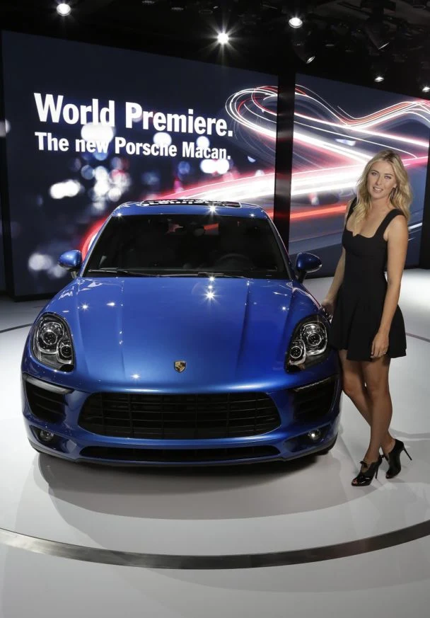 Maria Sharapova unveils the new Porsche Macan in an Alexander McQueen ...