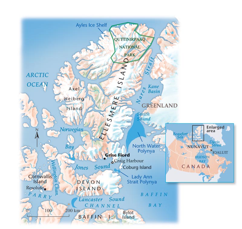 Канадский арктический архипелаг на карте северной. Элсмир на карте Северной Америки. Остров Элсмир на карте Канады. Остров Элсмир на карте.