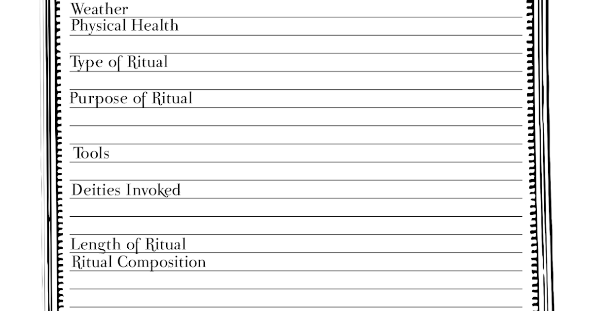 Build a Book of Shadows: Ritual Record Sheet Printable