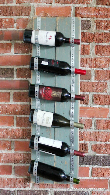 rustic industrial wine rack