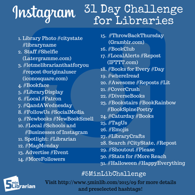 5 Minute Librarian: 31 Days of Instagram Challenge