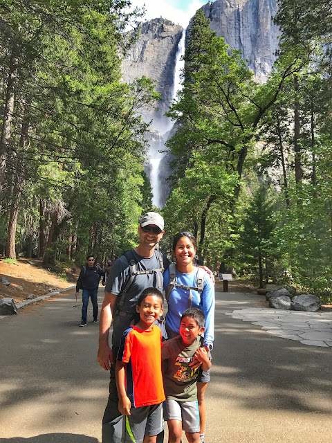 Upper and Lower Yosemite falls family pic