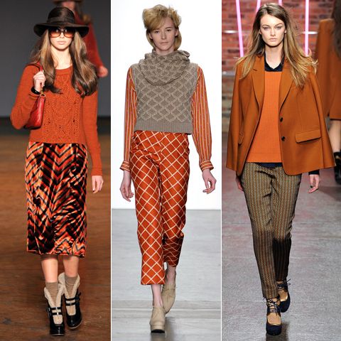 what colour goes with burnt orange clothes