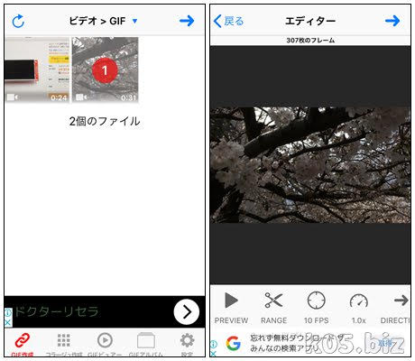 スマホ 動画からgifアニメを作成する アニメーションgif 某氏の猫空