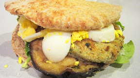 Lunch Weeks 21-26: Sabbich, Mustard Salmon Salad, Pork Stir Fry, Vietnamese Summer Rolls, Leftover Pulled Pork with Coleslaw and Potato Salad, Smoked Salmon Salad