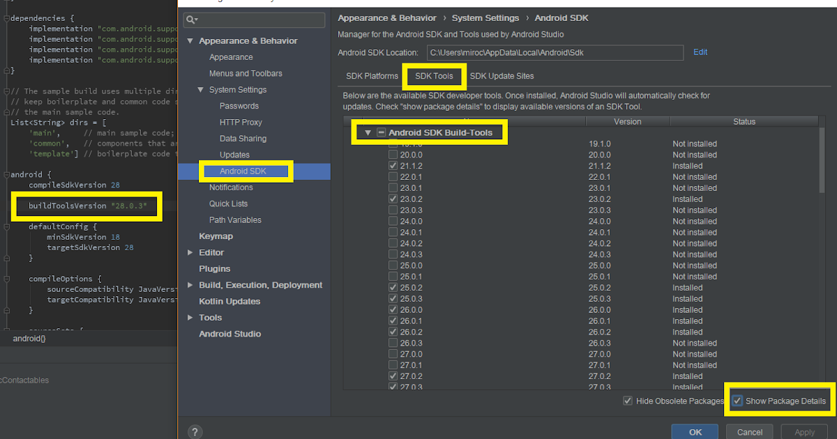Android Studio的buildToolsVersion到底哪裡看?