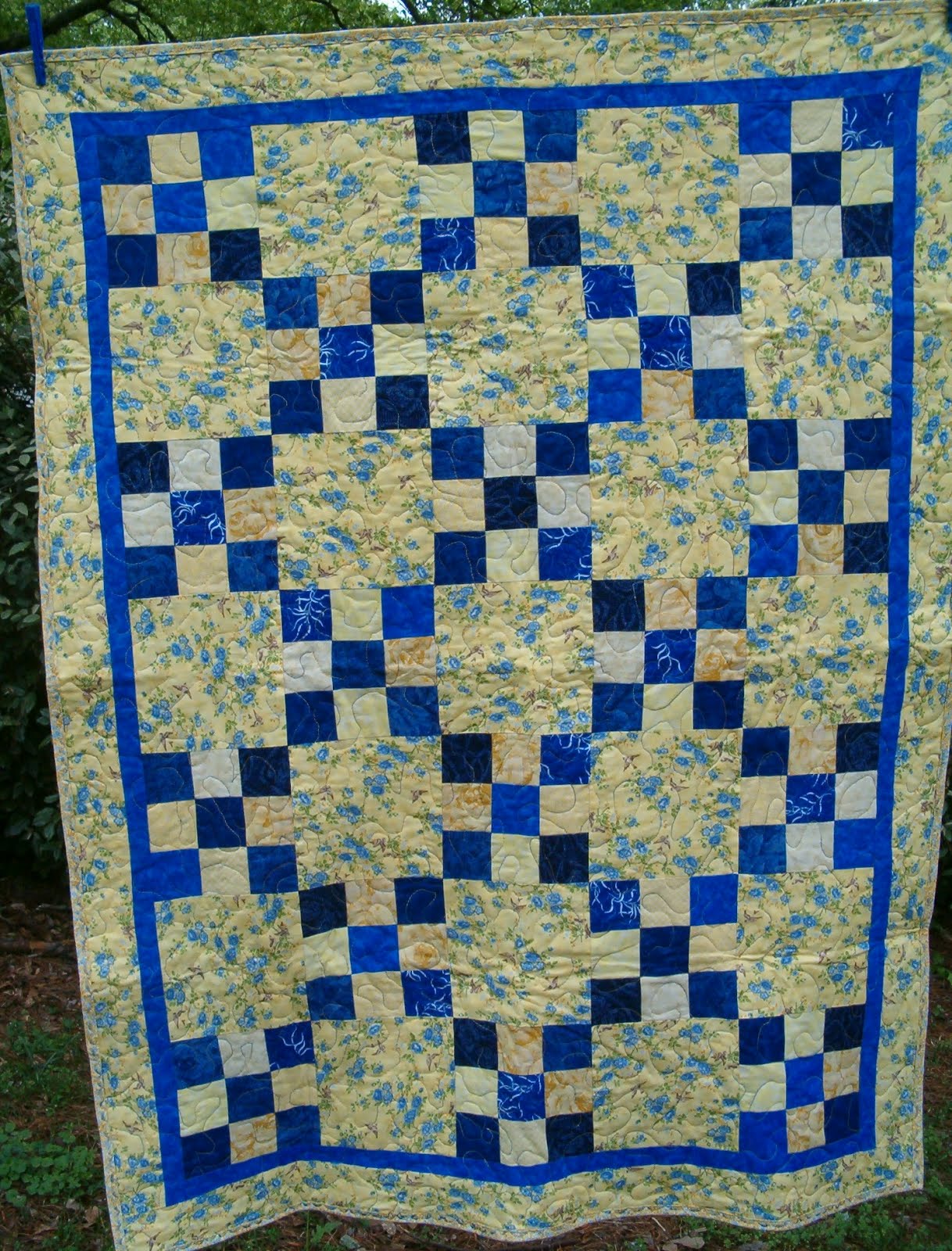 Quilts N Things Piper's blue and yellow quilt