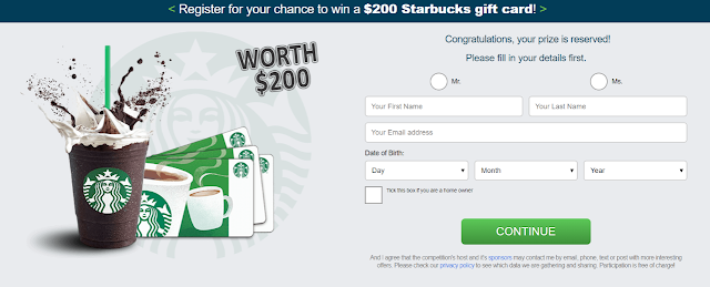Win A Starbucks Gift Card