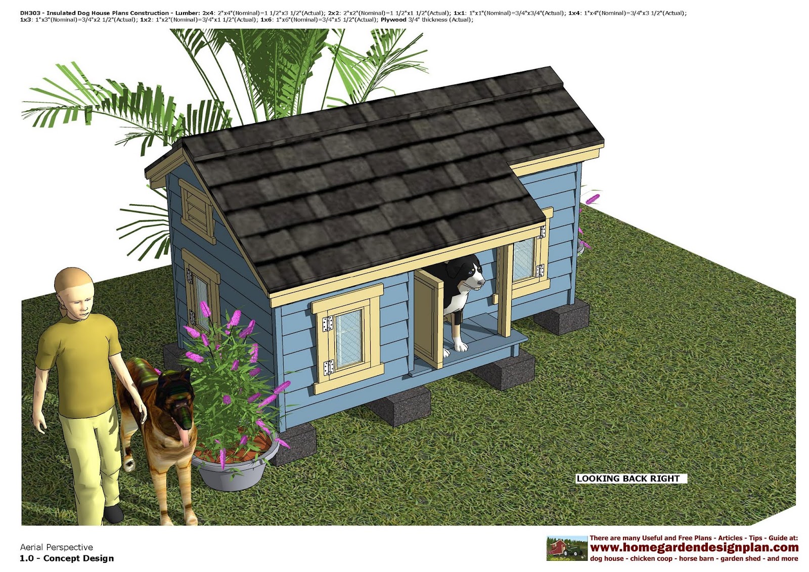 Home Garden Plans DH303 Insulated Dog House Plans Dog House