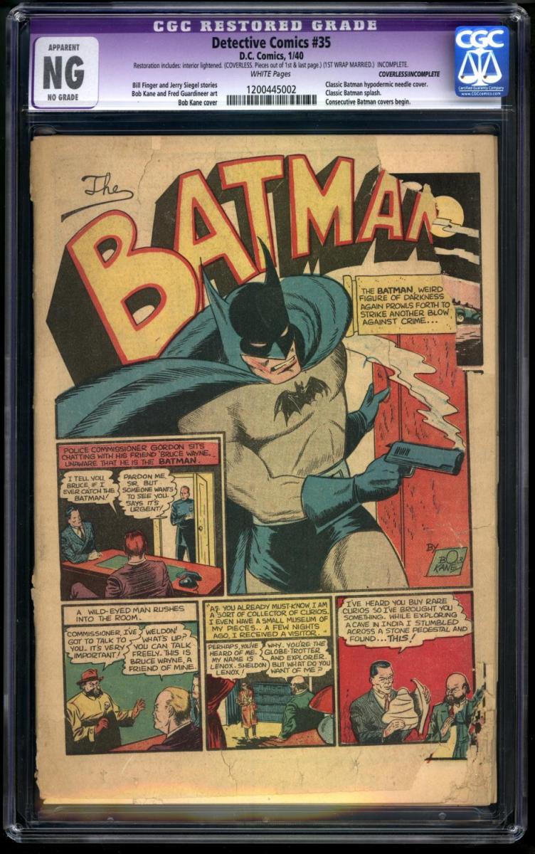 Thats The Actual Splash Page To Detective Comics 35 Which Shows Batman Sporting His Shiny 45 Automatic Im Planning On Giving Him A Pair Of Them