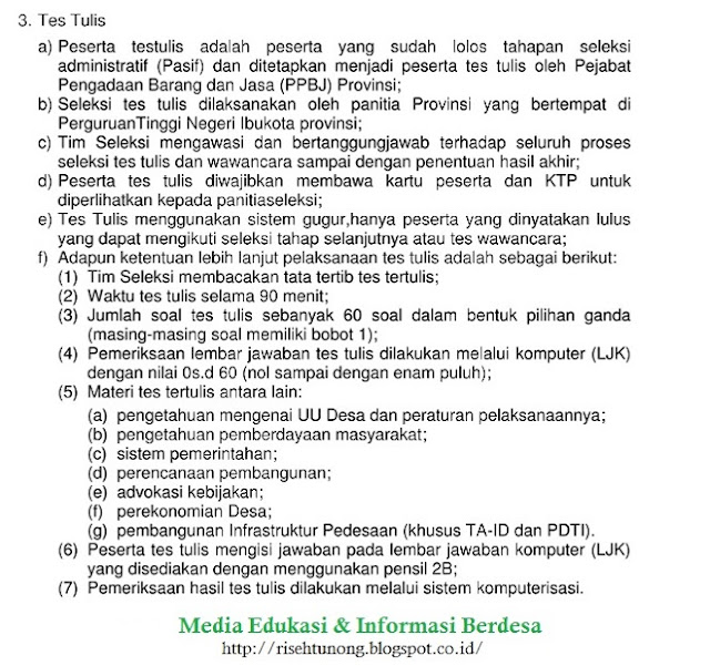 Jadwal Pelaksanaan Rekrutmen Pendamping Desa 2017 Kemendesa PDTT