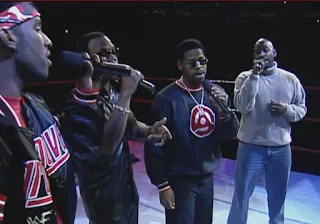 WWE / WWF Wrestlemania 15: Boys II Men performing at the event