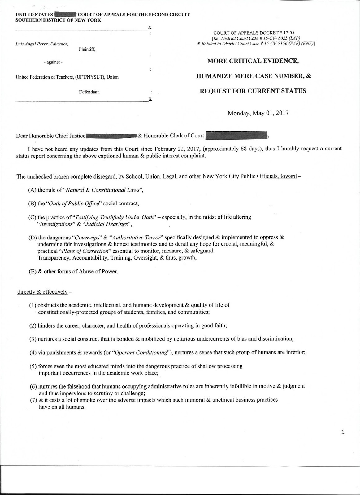 Writing4Light Court To Repeal Indigent Litigation?