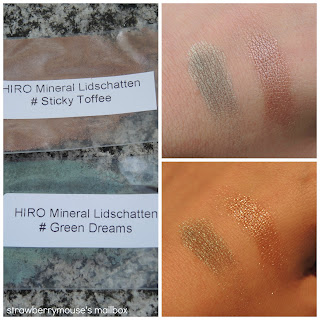 HIRO Mineral Lidschatten Swatches
