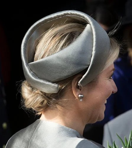 Queen Maxima of The Netherlands arrives in the Westergasfabriek (Westergasfactory) for the 10-year-anniversary of the Leerorkest (Learing-orchestra) 