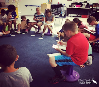Introducing flexible seating in the music room: Blog post with many different ways to have students try out the seats in your room!