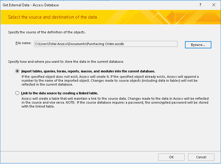 which is not a microsoft access database object which is not a microsoft access database object