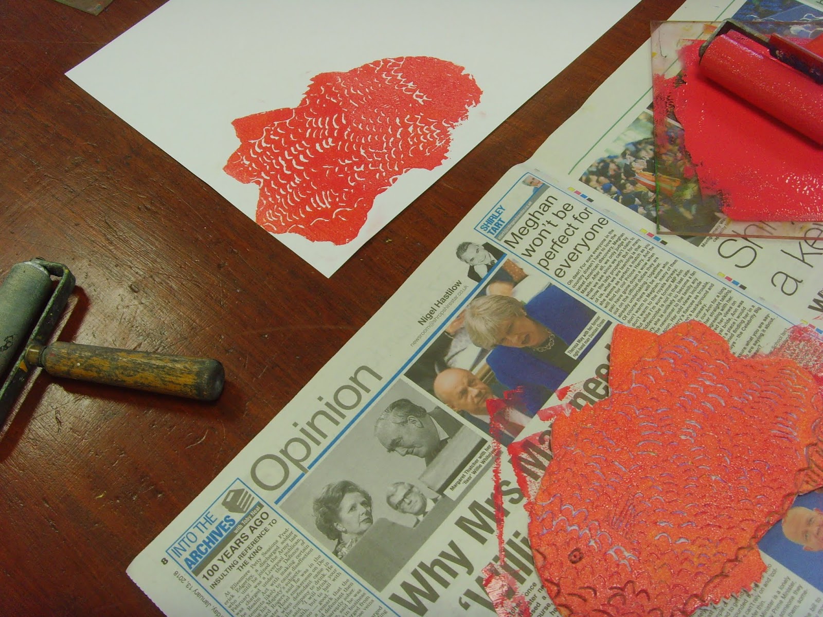 Corbet Art Exploring poly block printing