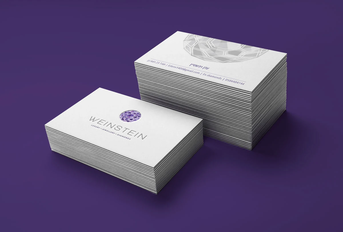 מיתוג Weinstein Diamonds — זהות ויזואלית יוקרתית ליהלומים מאת רון ידלין, סטודיו ידלין