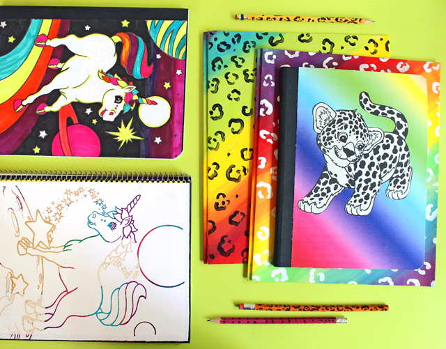 diy Lisa Frank notebooks Make your own Lisa Frank inspired notebooks and school supplies!