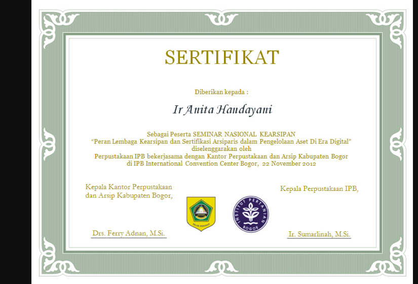 Contoh Sertifikat Training Dalam Bahasa Inggris, ada 8 ...