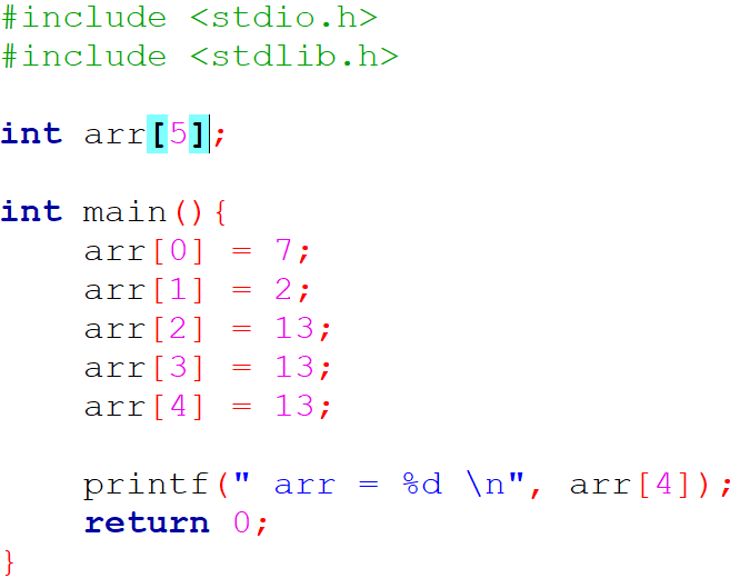Int arr c. Int arr c