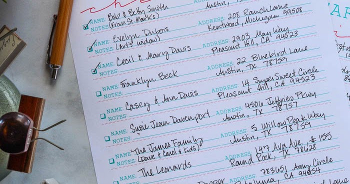 Free Printable Christmas Card List  i should be mopping the floor