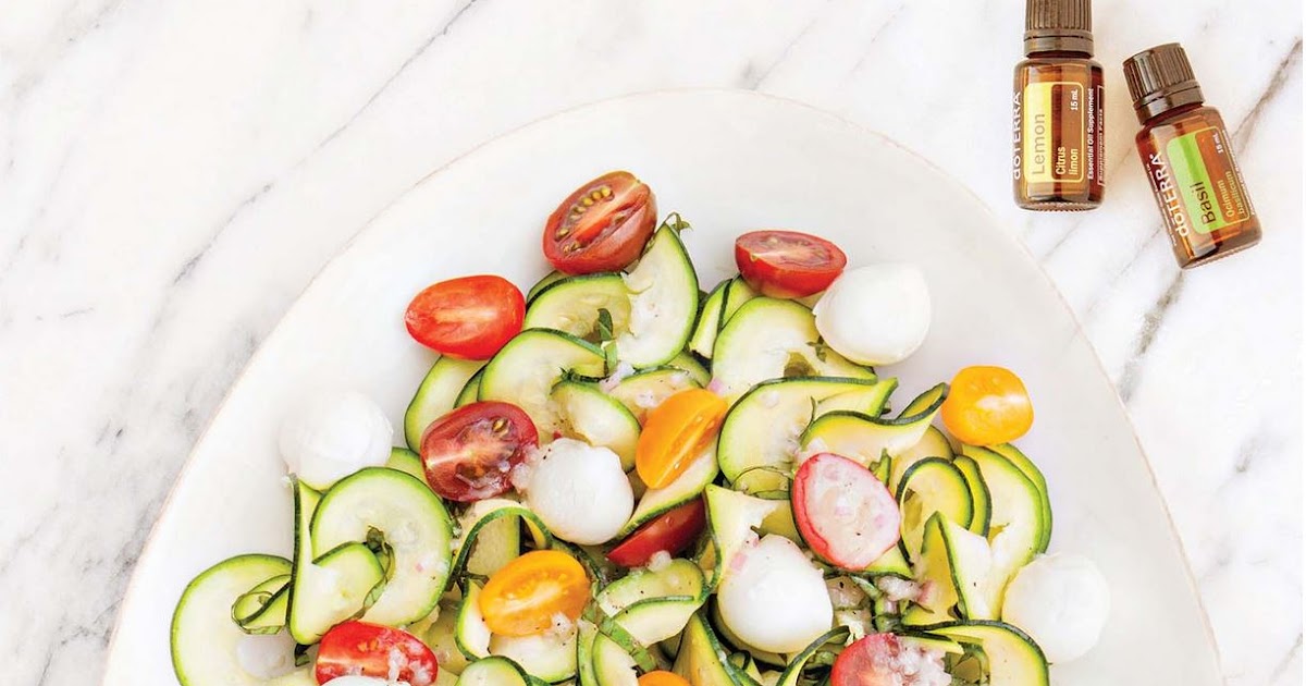 Natural Earth Oils Zucchini Tomato Basil Salad with Lemon Basil