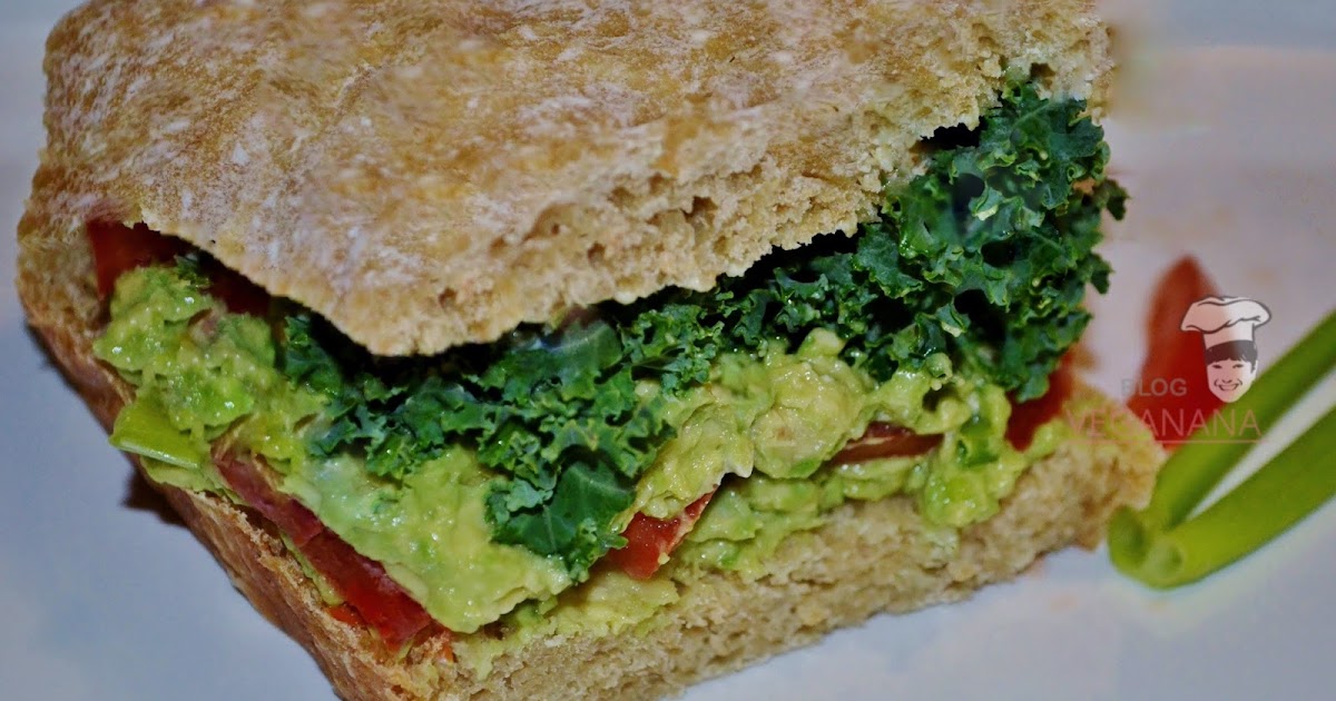 Sanduiche de Pão Caseiro com Guacamole - Veganana