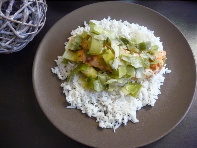 Papilles On/Off: Saumon, poireaux et riz à la citronnelle au thermomix