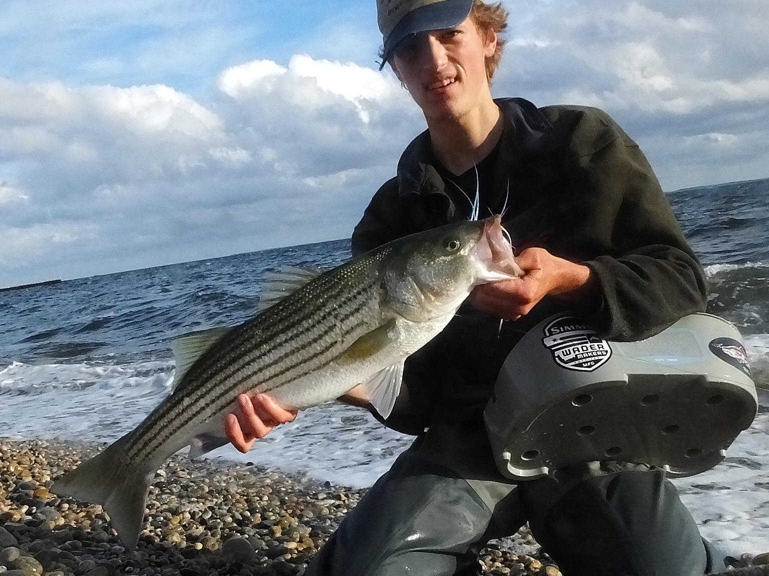 Connecticut Fly Angler "Weeding Out" Big Striped Bass