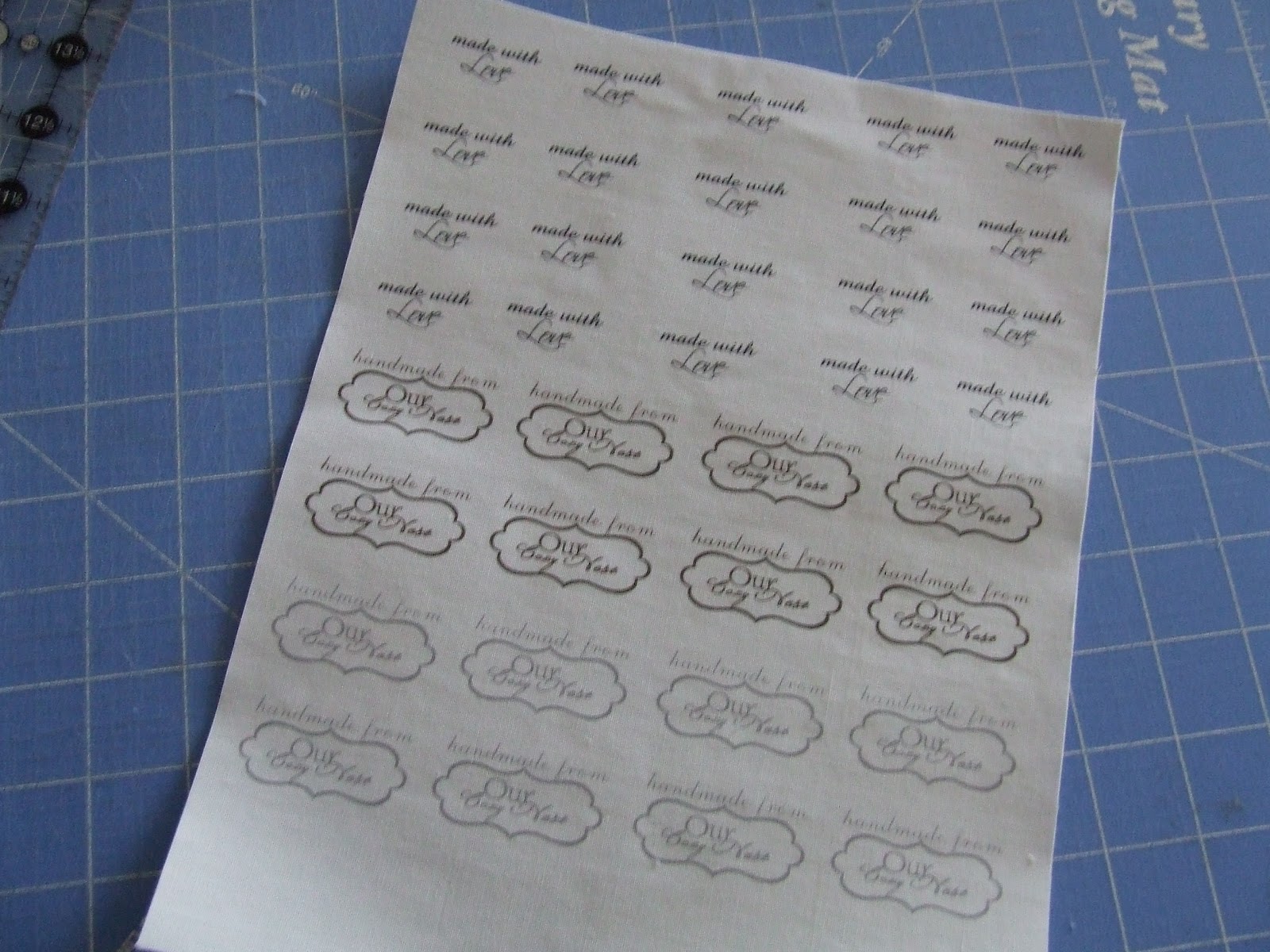 Our Cozy Nest Tutorial Making your own Fabric Labels