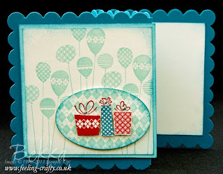 Patterned Party Extended Scallop Square Card by Stampin' Up! Demonstrator Bekka Prideaux - this was a project she taught at a class - find out more about them here