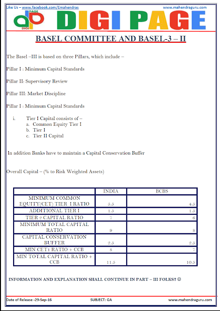 DP | Basel Committee - II | 29 -Sep -16