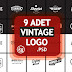9 Adet Vintage Logo PSD